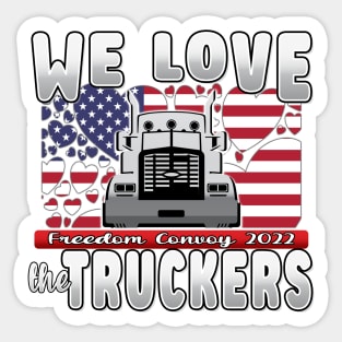 SUPPORT TRUCKERS - USA TRUCKERS FOR FREEDOM CONVOY USA FLAG - FREEDOM CONVOY 2022 -FLAG Sticker